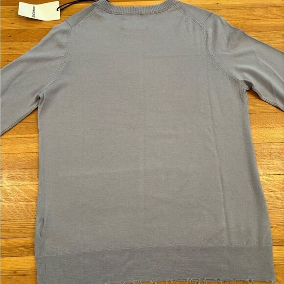 Zadig & Voltaire Miss Camo Rock Strauss grey merino wool sweater NWT - Picture 2 of 6